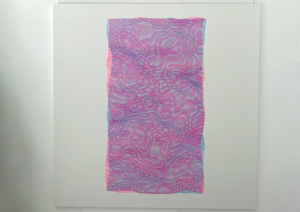 Fluidity — screen print on canvas, 2m × 2m.